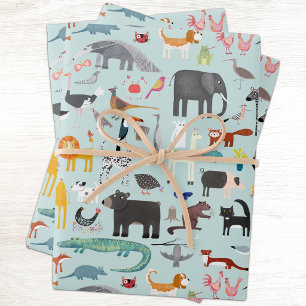 Tiermenagerie Geschenkpapier Set
