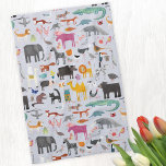 Tiermenagerie Geschirrtuch<br><div class="desc">Viel Spaß für Tierfreunde und Wildtiere auf der ganzen Welt. Safaritiere, Dschungel, Bauernhof, Vögel, Haustiere und wild lebende Tiere. Ein Monster scheint auch dort hineingeflossen zu sein. Originelle Kunst von Nic Squirrell.</div>