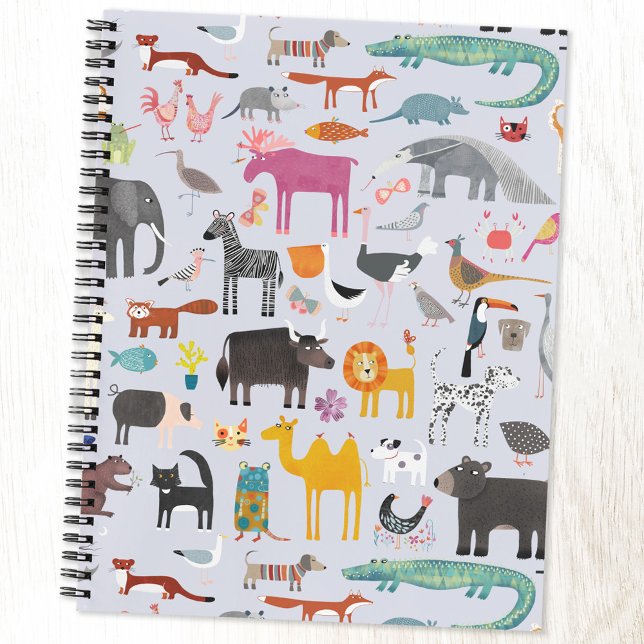 Tiermenagerie Notizbuch (Animal menagerie pattern custom notebook)