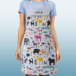 Tiermenagerie Personalisiert Schürze<br><div class="desc">Viel Spaß für Tierfreunde und Wildtiere auf der ganzen Welt. Safaritiere, Dschungel, Bauernhof, Vögel, Haustiere und wild lebende Tiere. Ein Monster scheint auch dort hineingeflossen zu sein. Originelle Kunst von Nic Squirrell. Ändern Sie den Namen, um ihn zu personalisieren</div>