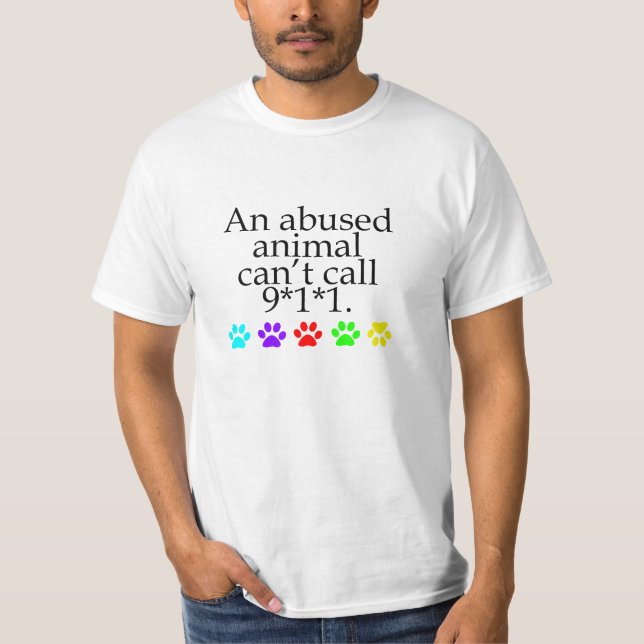 Tiermissbrauch - die Arten der Männer u. der T-Shirt (Vorderseite)
