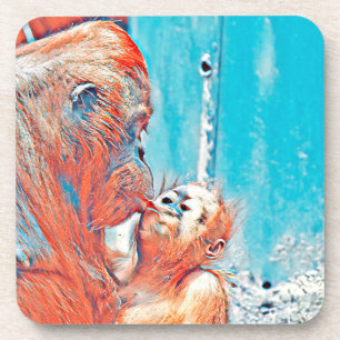 TierMix_OrangUtan_010 Getränkeuntersetzer