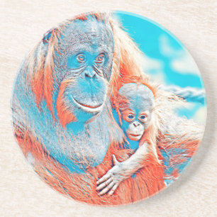 TierMix_OrangUtan_011 Getränkeuntersetzer