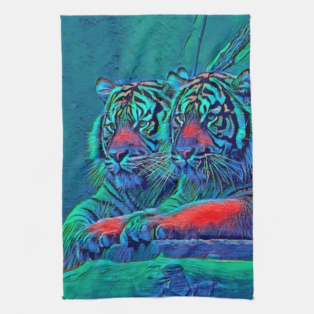 TierMix_Tiger_035 Geschirrtuch (Vertikal)