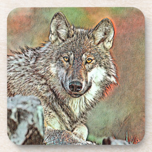TierMix_Wolf_004 Getränkeuntersetzer
