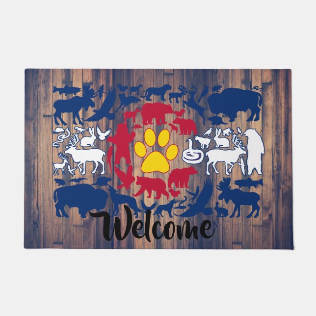 Tiermosaik Colorado-Flaggengewohnheits-Fußmatte Fußmatte (Vorderseite)