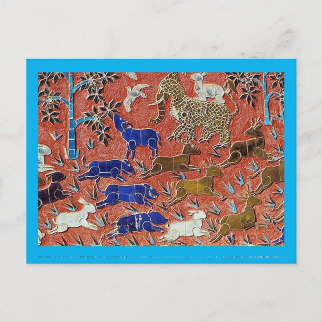 Tiermosaik, Tierrettung, Postkarte (Vorderseite)