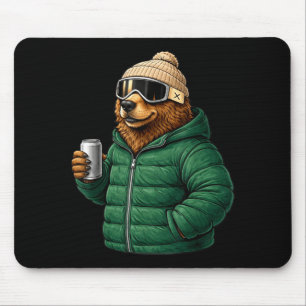 Tiermotive Braunbär Après-Ski-Shirt SkifahrenAni Mousepad