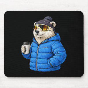 Tiermotive Eisbär Après-Ski-Shirt Skifahren Wi Mousepad