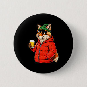 Tiermotive Fuchs-Party Après-Ski-Shirt SkifahrenAn Button