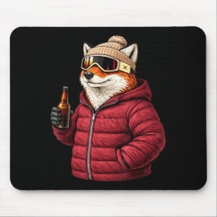 Tiermotive Fuchs Party Après-Ski-Shirt SkifahrenAn Mousepad