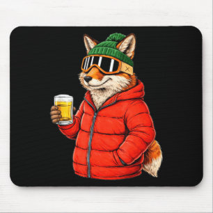 Tiermotive Fuchs-Party Après-Ski-Shirt SkifahrenAn Mousepad