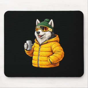 Tiermotive Husky-Party Après-Ski-Shirt Skifahren Mousepad