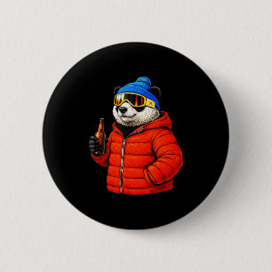 Tiermotive Panda-Party Après-Ski-Shirt Skifahren Button