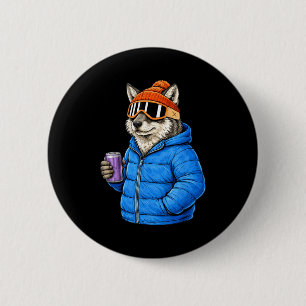 Tiermotive Wolf-Party Après-Ski-Shirt SkifahrenAni Button
