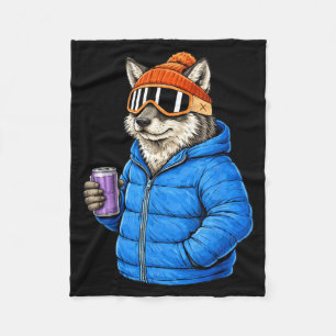 Tiermotive Wolf Party Après-Ski-Shirt SkifahrenAni Fleecedecke