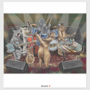 Tiermusiker der Animalz-Gruppe Darstellend Aufkleber