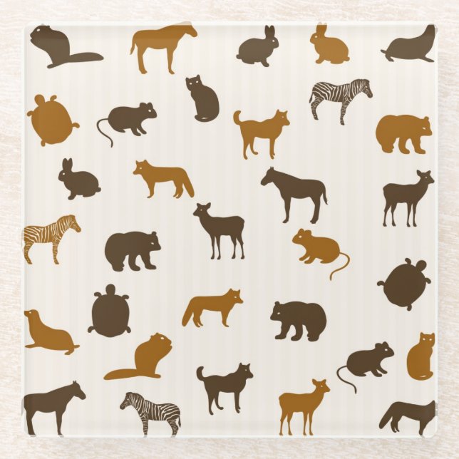 Tiermuster 1 glasuntersetzer (Vorderseite)