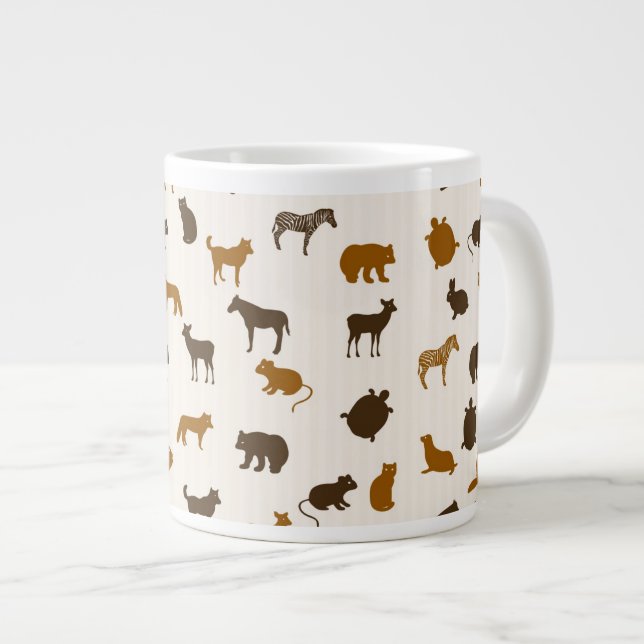 Tiermuster 1 Jumbo-Tasse (Vorderseite Rechts)