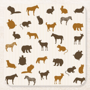 Tiermuster 1 rechteckiger pappuntersetzer