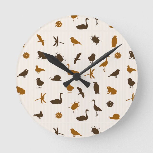 Tiermuster 2 runde wanduhr (Vorderseite)