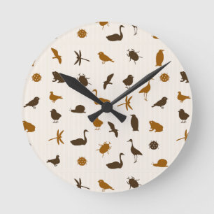 Tiermuster 2 runde wanduhr