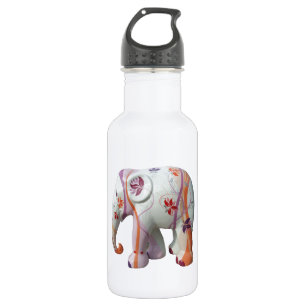 Tiermuster Afrika Frieden Blumen Reben Edelstahlflasche