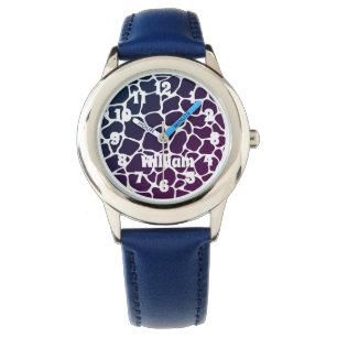 Tiermuster blaue Kinder Armbanduhr