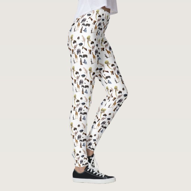Tiermuster, Damen Weiße Leggings (Rechts)