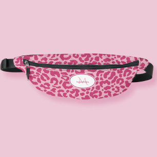 Tiermuster individuell anpassbarer Name Rosa Mädch Bauchtasche