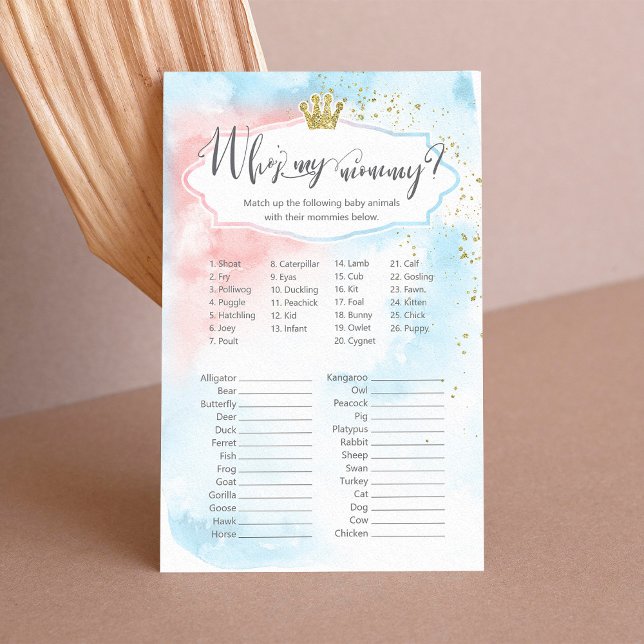 Tiername Babydusche | Party der Geschlechtszugehör (Von Creator hochgeladen)