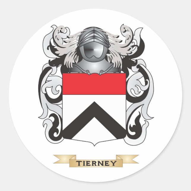 Tierney-Familienwappen (Wappen) Runder Aufkleber (Vorderseite)