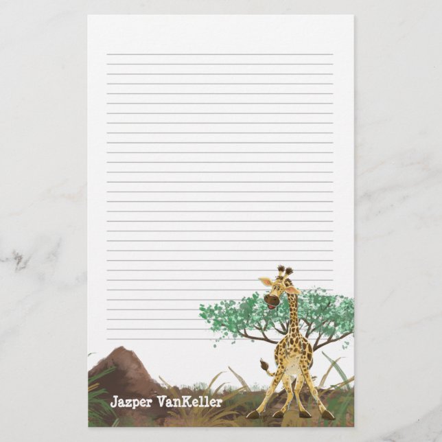 Tierparade Giraffe Briefpapier (Vorderseite)