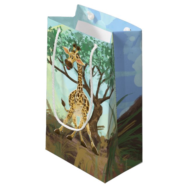 Tierparade Giraffe Kleine Geschenktüte (Vorderseite Schrägansicht)