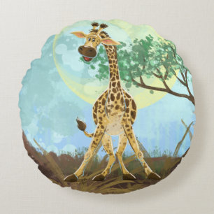 Tierparade Giraffe Rundes Kissen