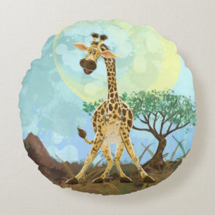 Tierparade Giraffe Rundes Kissen