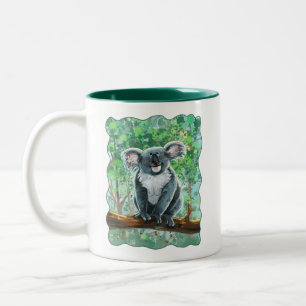 Tierparade Koala Bärenköpfe und Schwänze Zweifarbige Tasse