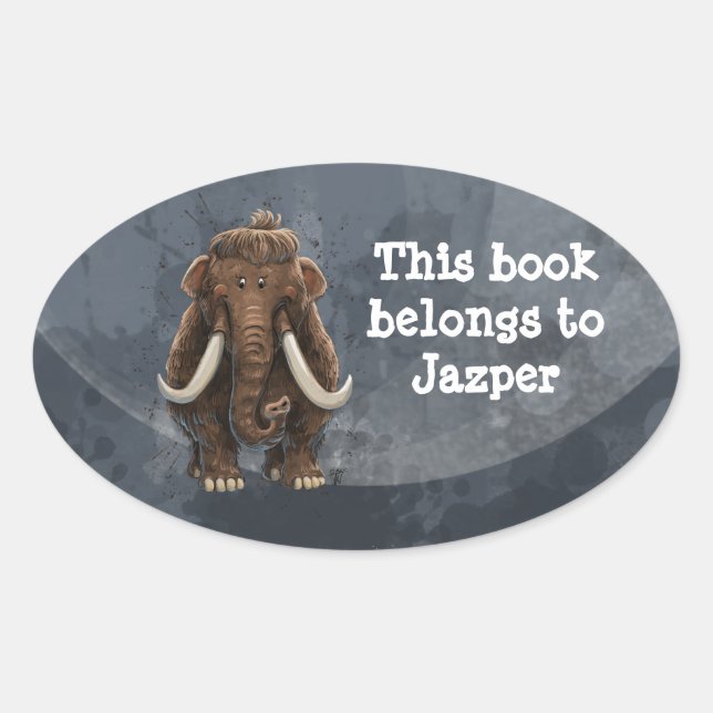 Tierparade Mastodon Ovaler Aufkleber (Vorderseite)