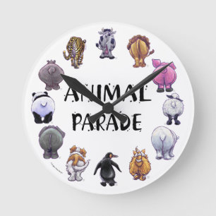 Tierparade Runde Wanduhr