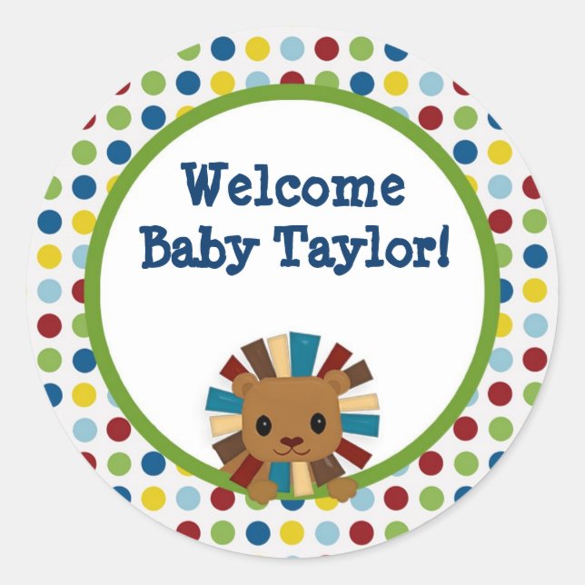 Tierparade ZOO Babydusche Aufkleber APK#3 Löwen (Vorderseite)