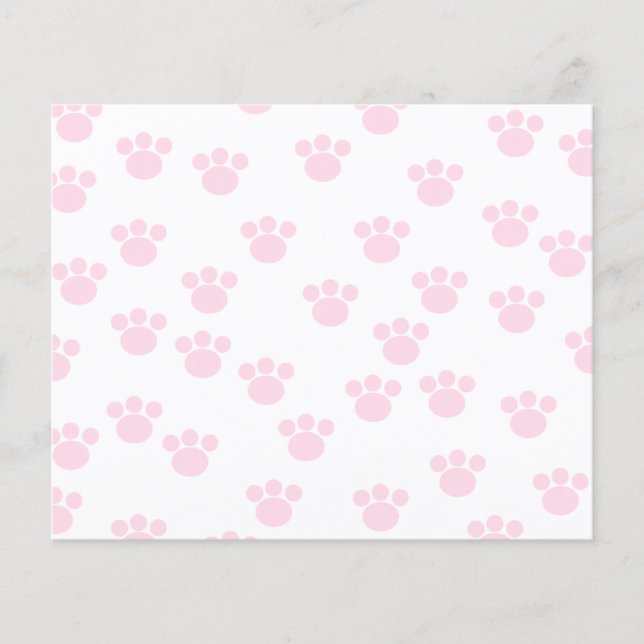 Tierpaw-Druck. Helles rosa und weiße Muster. Flyer (Vorne)