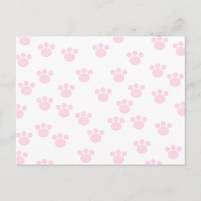 Tierpaw-Druck. Helles rosa und weiße Muster. Postkarte (Vorderseite)