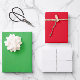 Tierpaw Grüne Weihnachtsbaum 3 Farbe Geschenkpapier Set