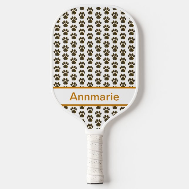 Tierpaw-Silhouette Halloween Orange Custom Pickleball Schläger (Vorderseite)
