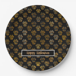 Tierpaw-Silhouette Halloween Pawty Black Pappteller