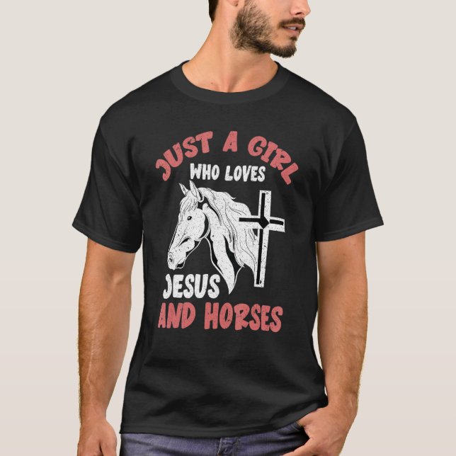 Tierpferde Kreuzkreuz Jesus Christus Devotee Hor T-Shirt (Vorderseite)