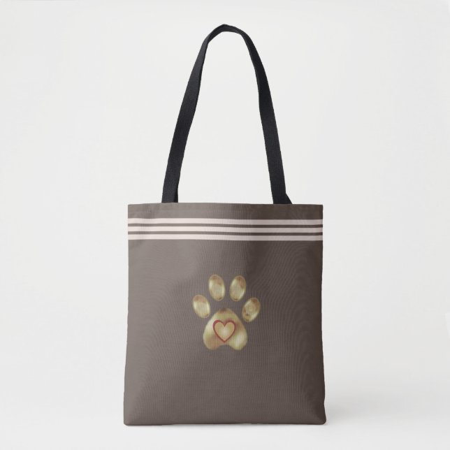 Tierpflaster auf der Brown & Beige Tote Bag Tasche (Vorderseite)