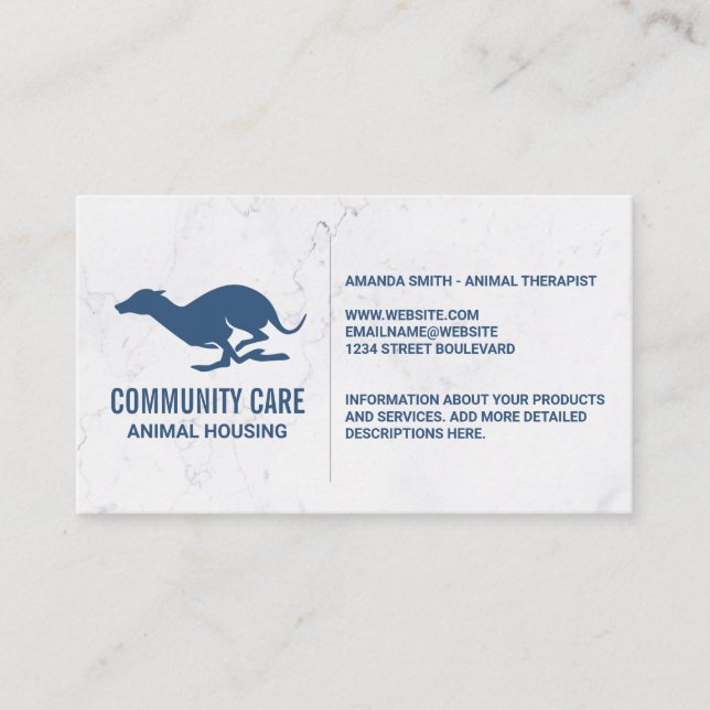 Tierpflege | Hunde mit laufendem Logo Visitenkarte (Vorderseite)