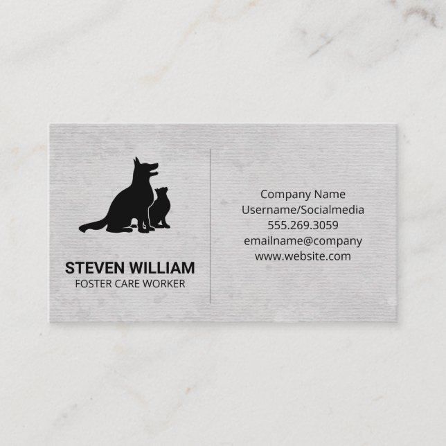 Tierpflege | Unterkunft | Hunde-Cat-Logo Visitenkarte (Vorderseite)
