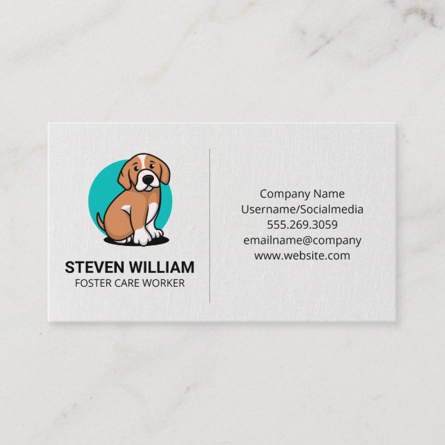 Tierpflege | Unterkunft | Niedliches Logo für Hund Visitenkarte (Vorderseite)